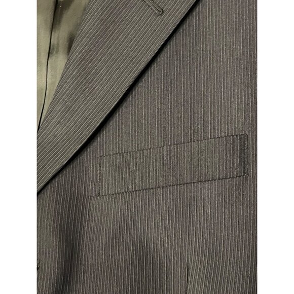 Arrow Men's 2-Piece Pinstripe Suit Navy 36S Classic Fit Jacket & Pants 30 x 30 - Picture 4 of 16